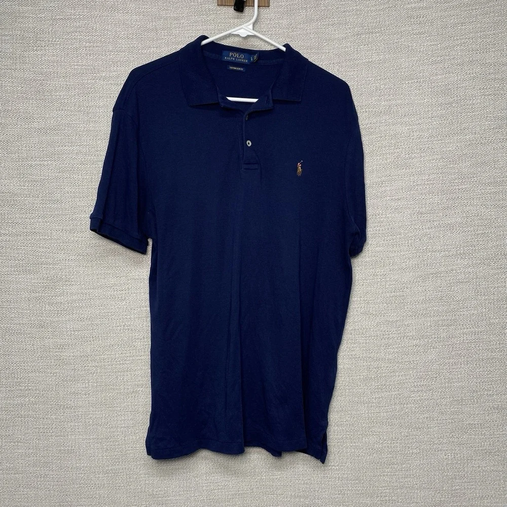 Lot of 2 Polo Ralph Lauren Polo L S/S Cotton Custom Slim Fit Flesh Pony Preppy